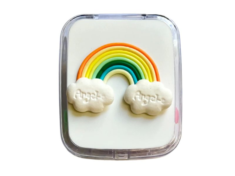 Regenbogen-Figuren-Kontaktlinsen-Aufbewahrungsset, Farbe: Orange
