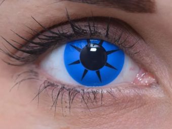   ColourVUE Crazy Party Blue Star (2 stk) , Abdeckung, 3 Monatskontaktlinsen - ohne Dioptrie