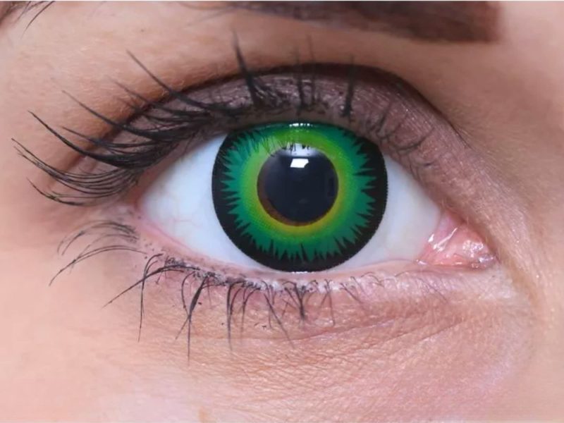 ColourVUE Crazy Green Wolf eye (2 stk) , Abdeckung, 3 Monatskontaktlinsen - ohne Dioptrie