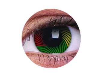   ColourVUE Crazy Rasta (2 stk) , Abdeckung, 3 Monatskontaktlinsen - ohne Dioptrie